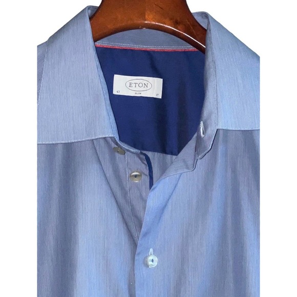 Eton Other - ETON BLUE COTTON LONG SLEEVE DRESS SHIRT SLIM FIT SIZE 43 / 17